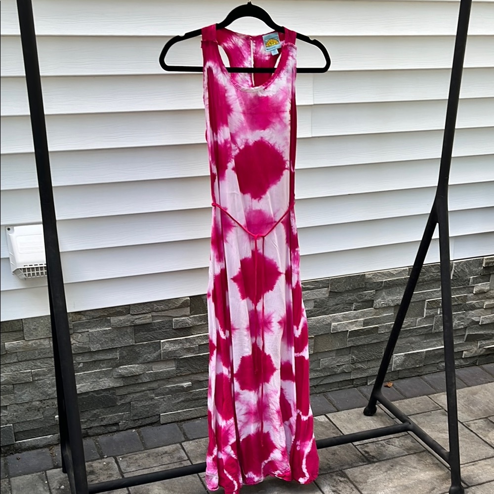 C&C California Pink Halter Maxi Sundress